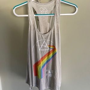 NWOT Chaser Pink Floyd Rainbow Tank Top S